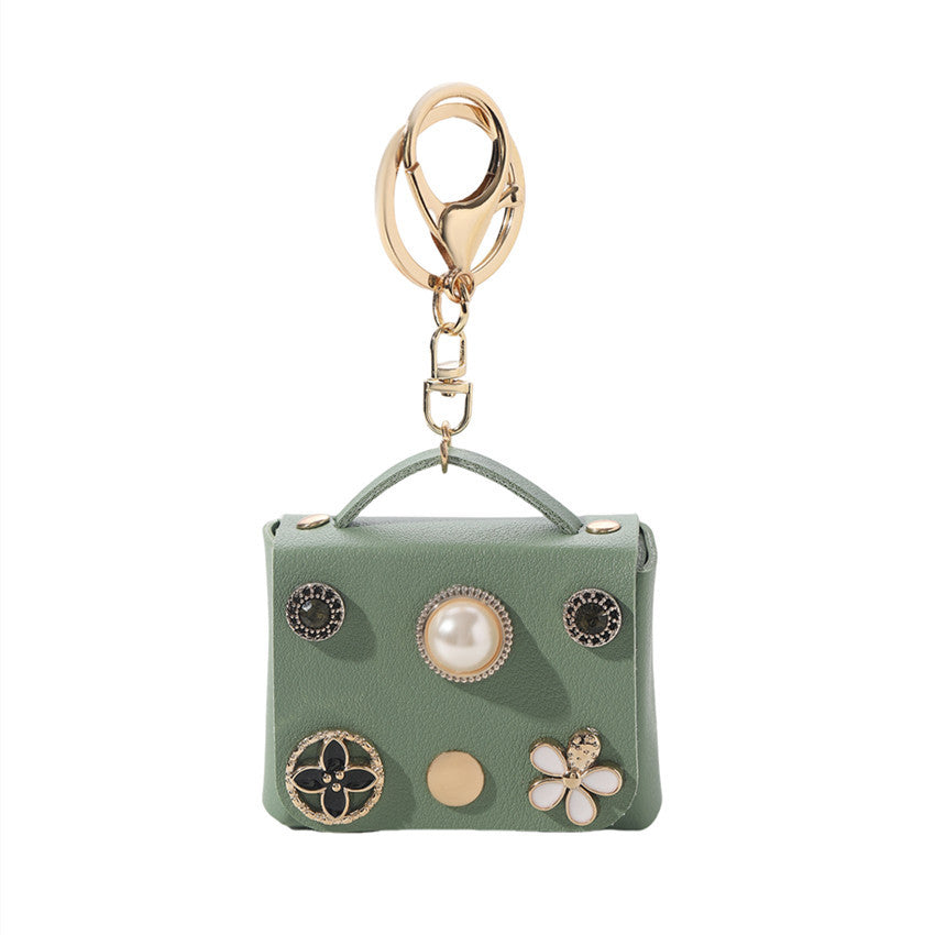 Wholesale Cartoon Inlaid Pearl Coin Purse Leather Keychain